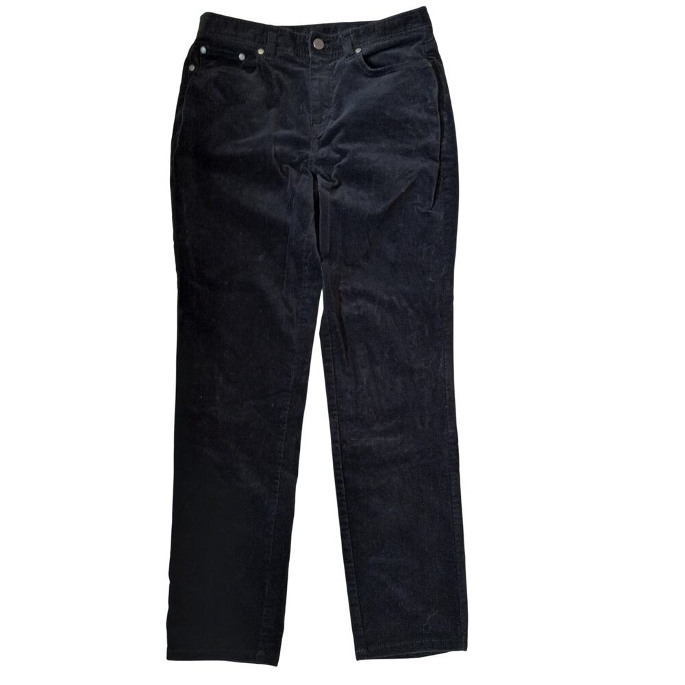 Brooks Brothers‎ black velvet straight slim womens pants SIZE 6